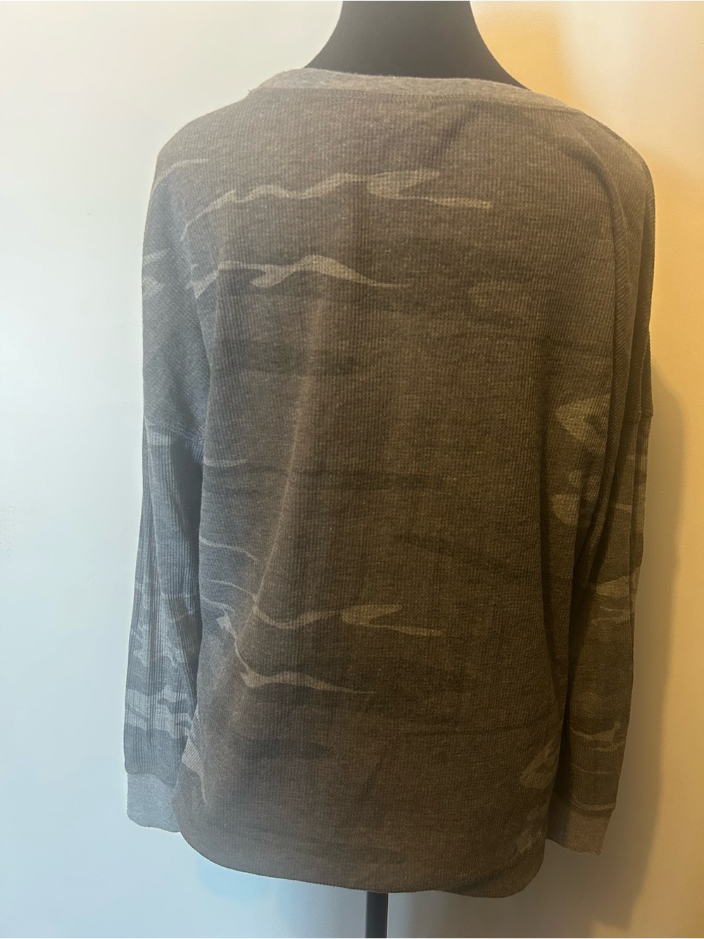 Z Supply Gray Camouflage Crewneck Sweater